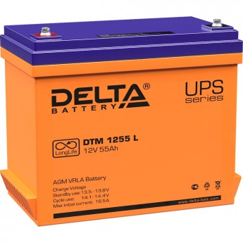 Аккумуляторная батарея DELTA DTM 1255 L 12V / 55Ah Аккумуляторная батарея DELTA DTM 1255 L 12V / 55Ah